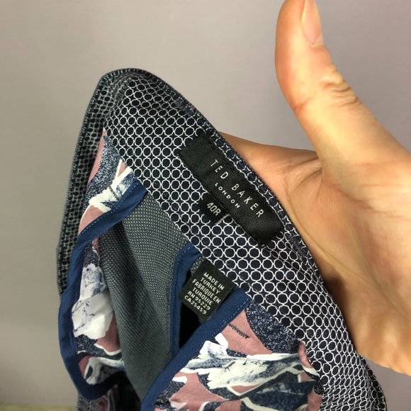 Ted Baker London Navy Dotted Penguin Slim Cotton Blend Chino Pants Size … - Picture 9 of 11